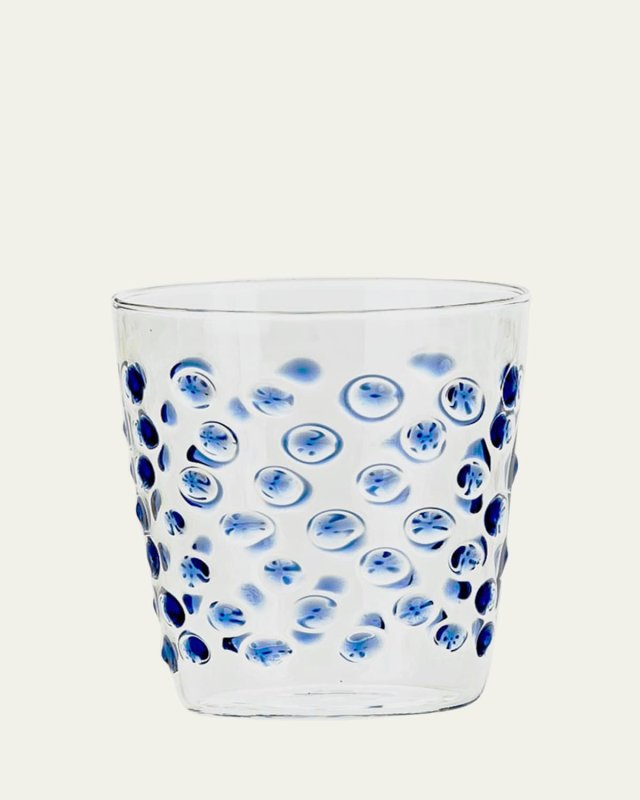 Blue Colored Bubbles Glass